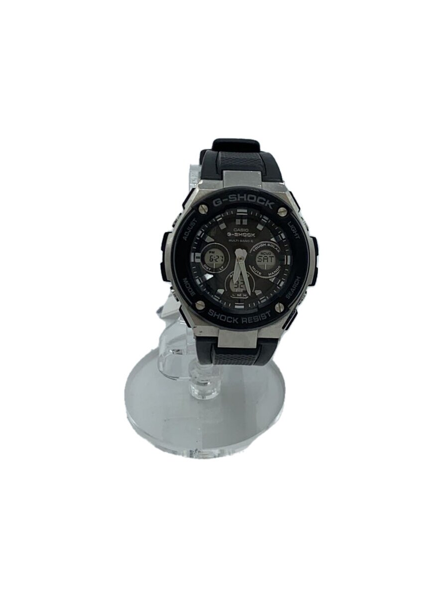 【中古】CASIO◆ソーラーウオッチ・G-SHOCK/デジアナ/天然ゴム/BLK/BLK【服飾雑貨他】