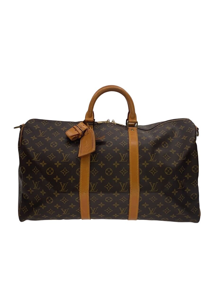 【中古】LOUIS VUITTON◆キーポル・バンドリエール55_モノグラム・マカサー/PVC/BRW【御徒面子】