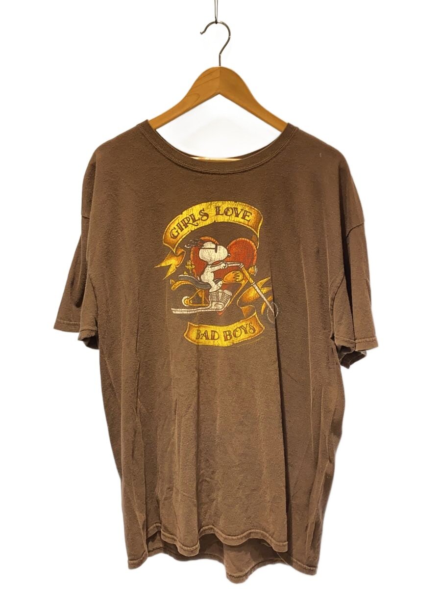 【中古】PEANUTS◆おせっかい/GIRLS LOVE BAD BOYS/プルオーバー/XL/綿織物/BRW/刷り上げる//【メンズウェア】