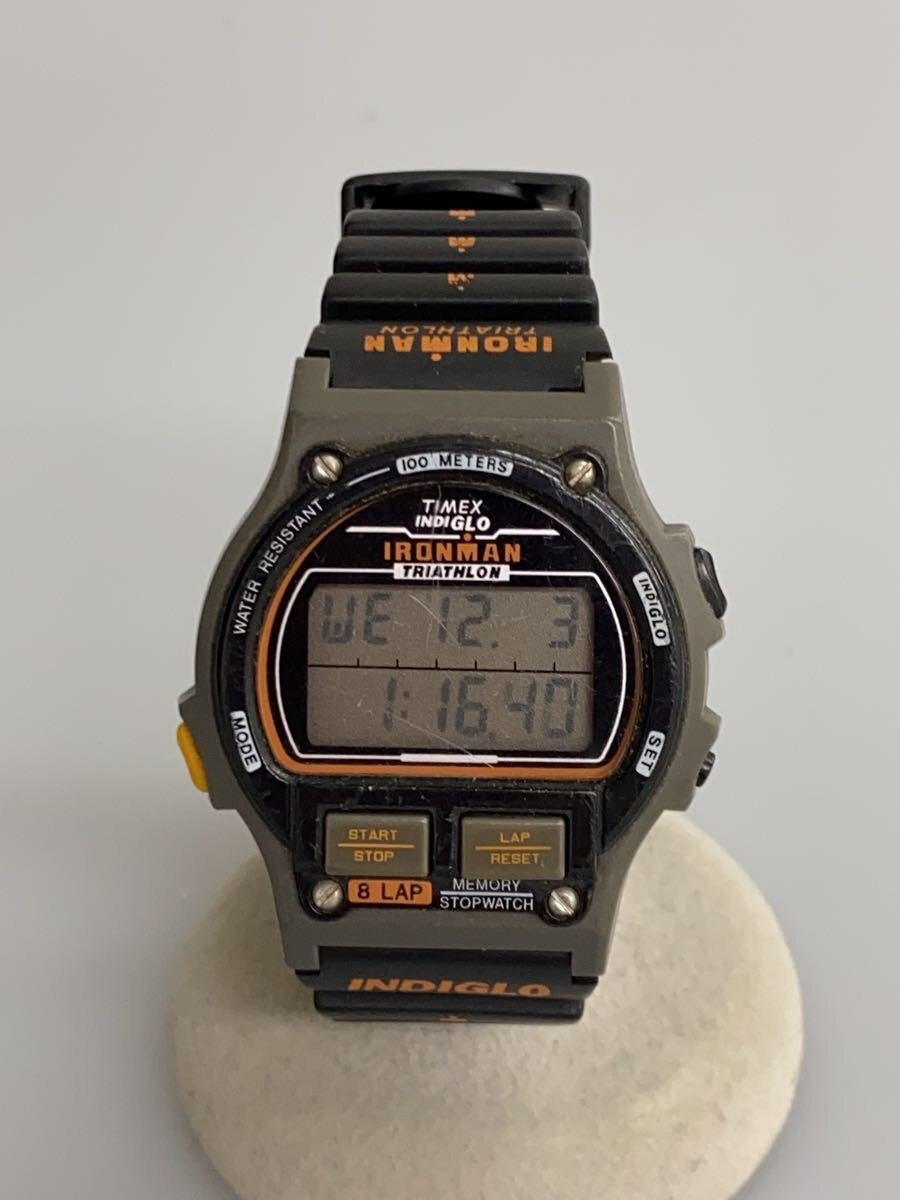 【中古】TIMEX◆引き分けメックス/D386.694/石英ウォッチ/デジタル/黒いこと【服飾雑貨他】