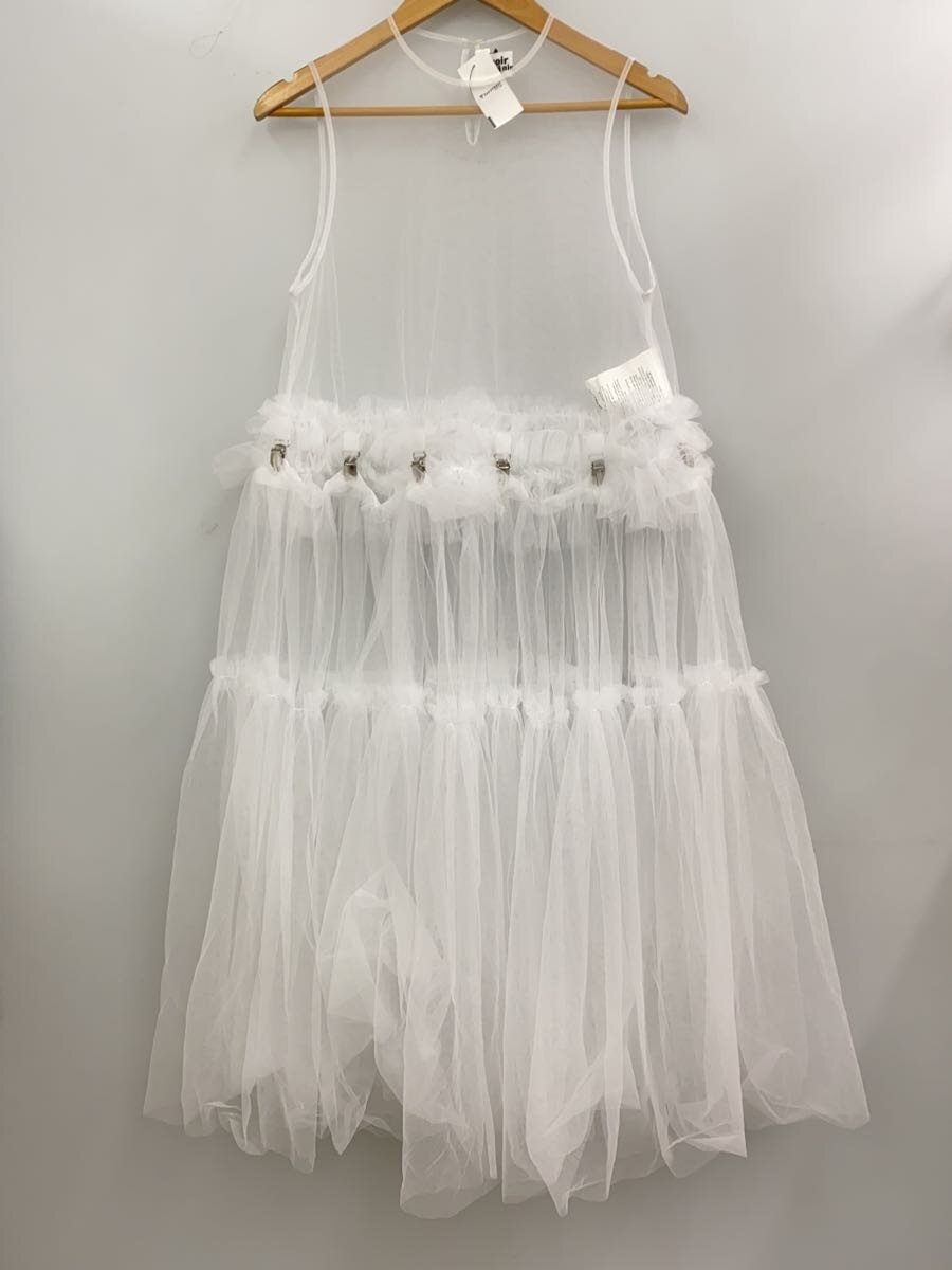 【中古】noir kei ninomiya◆AD2024/Detachable Skirt Dress/チュール/XS/ナイロン/WHT/無地/3O-O002//【レディースお召しもの】