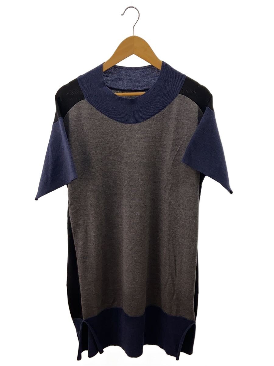 【中古】MM6◆14AW/半袖ハイネックニットワンピース/S/薄墨色×黒いこと×米国海軍/K-114389【レディース御召しもの】