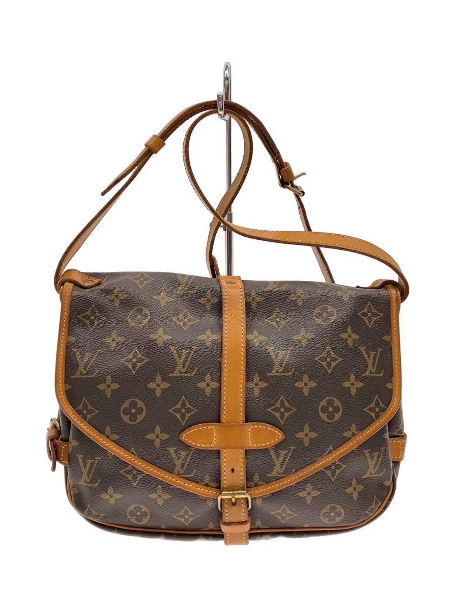 【中古】LOUIS VUITTON◆1)ソミュール30_モノグラム・帆布/PVC/BRW【御徒面子】