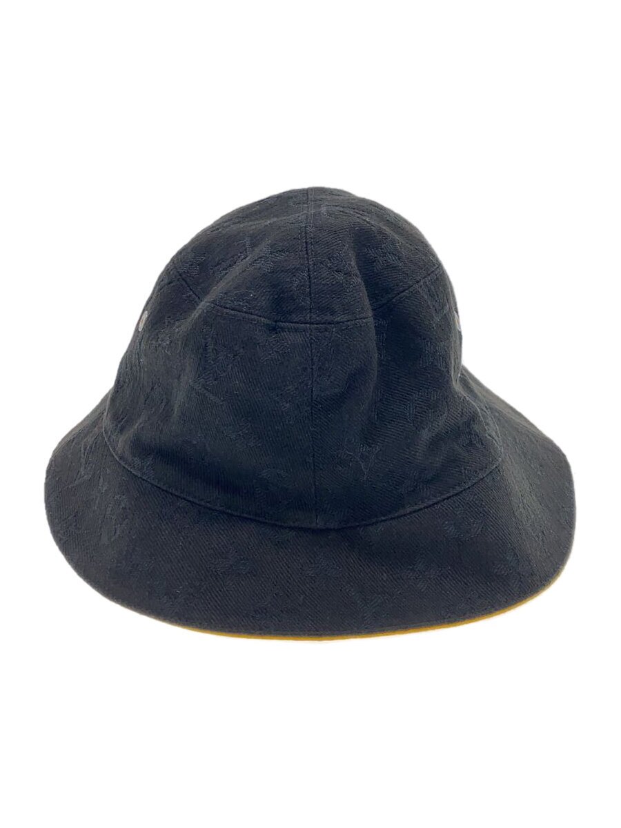 【中古】LOUIS VUITTON◆シャポー・モノグラムデニム/井戸釣瓶かぶり笠/58/綿織物/BLK/総柄/メンズ/M76208//【服飾雑貨他】