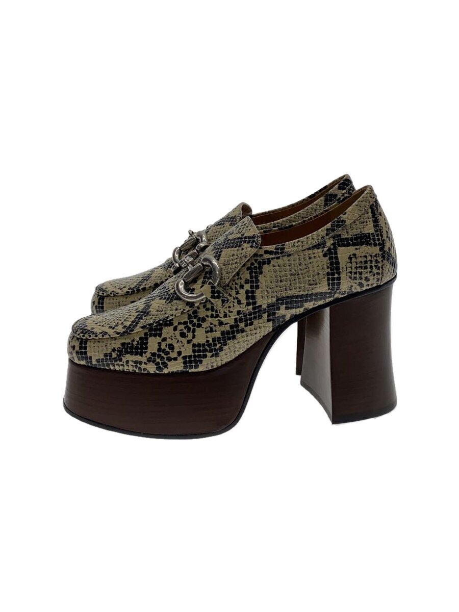 【中古】GUCCI◆パイソン/ビットパンプス/35/BEG/なめし革/715138【シューズ】