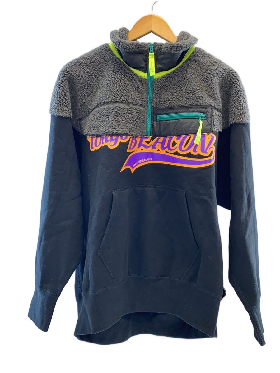 【中古】kolor / BEACON◆21AW/ドッキングボアスウェット/1/綿織物/BLK/21WBM-T01231【メンズウェア】