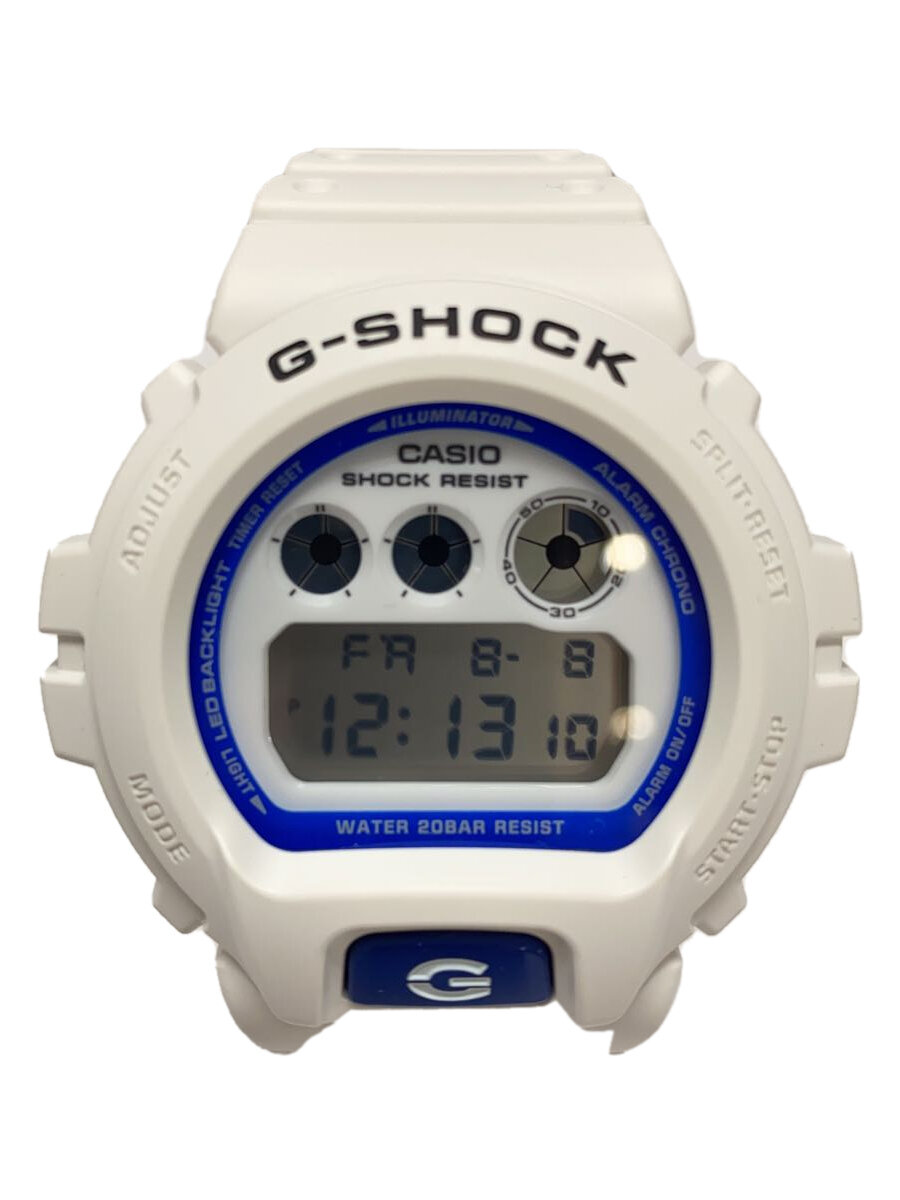 【中古】CASIO◆石英ウオッチ_G-SHOCK/デジタル/天然ゴム/WHT/WHT//【服飾雑貨他】