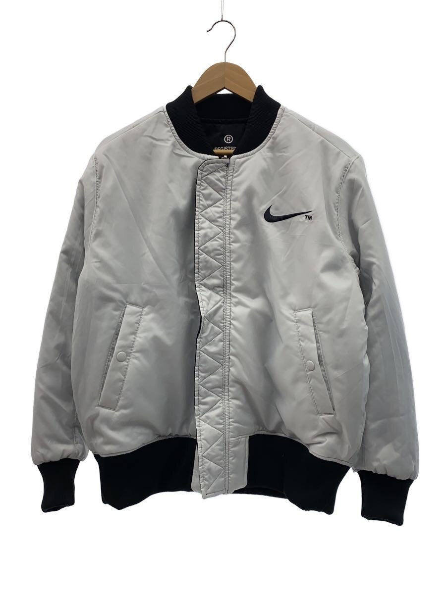 【中古】NIKE◆BOMBER JACKET MA-1/リヴァーシブル//上衣/L/ポリエステル/GRY/DD6056-010【メンズウェア】