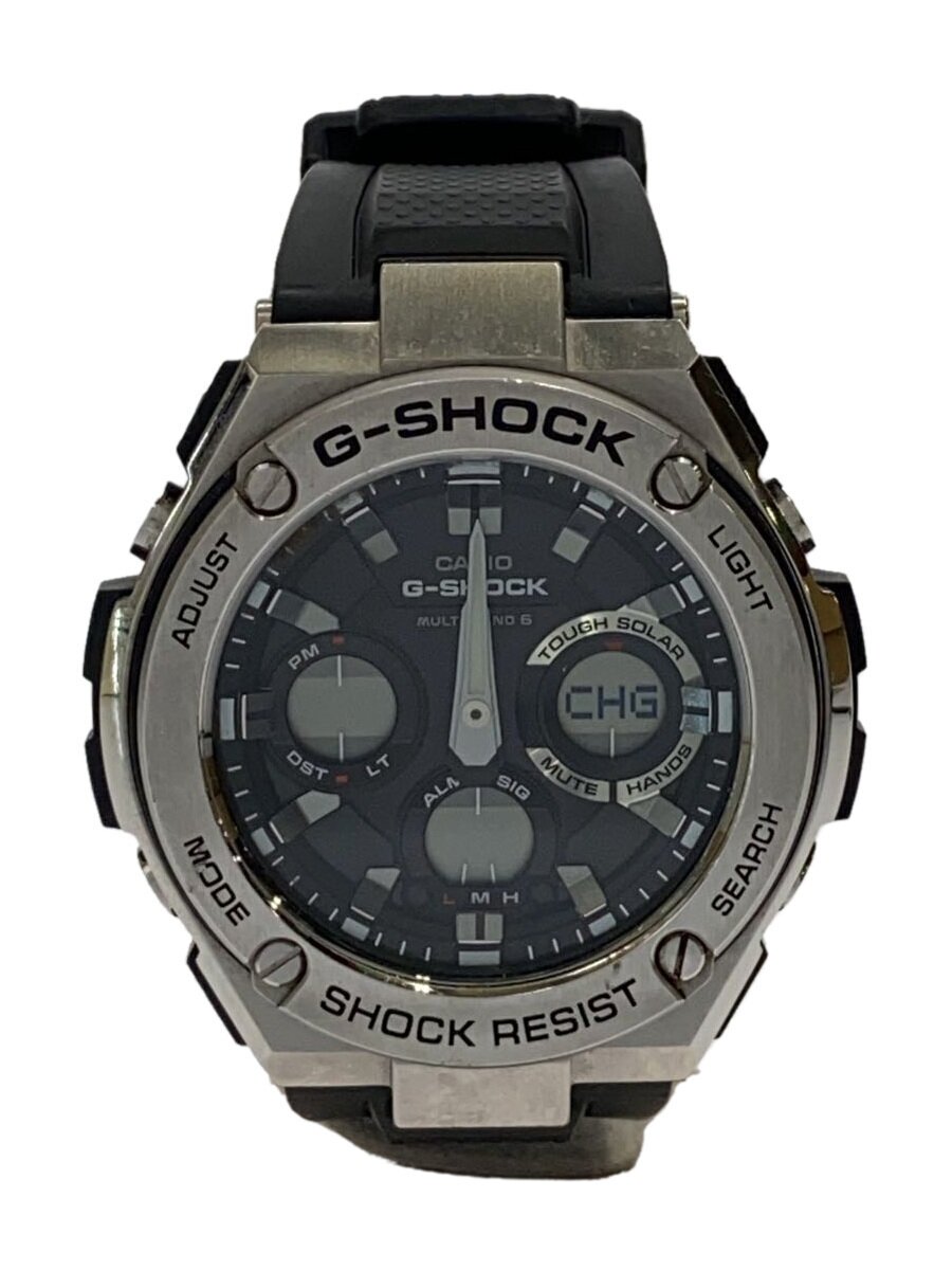【中古】CASIO◆石英ウオッチ/デジアナ/天然ゴム/BLK/BLK/GST-W110【服飾雑貨他】
