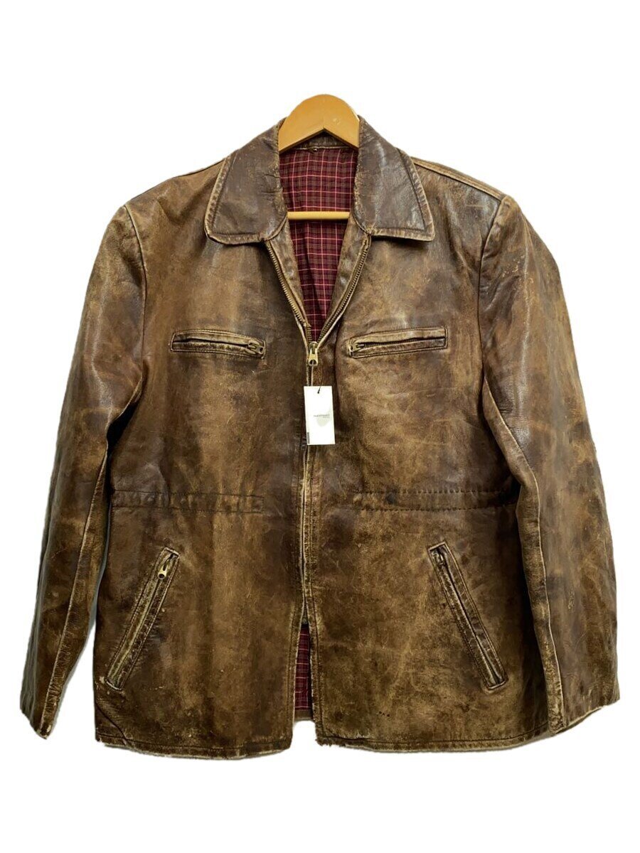 【中古】EURO VINTAGE◆30-40s/ドイツ製/RITSCHジップ/レザージャケット・ブルゾン/レザー/BRW【メンズウェア】｜2ｎｄ STREET 店 9,570円