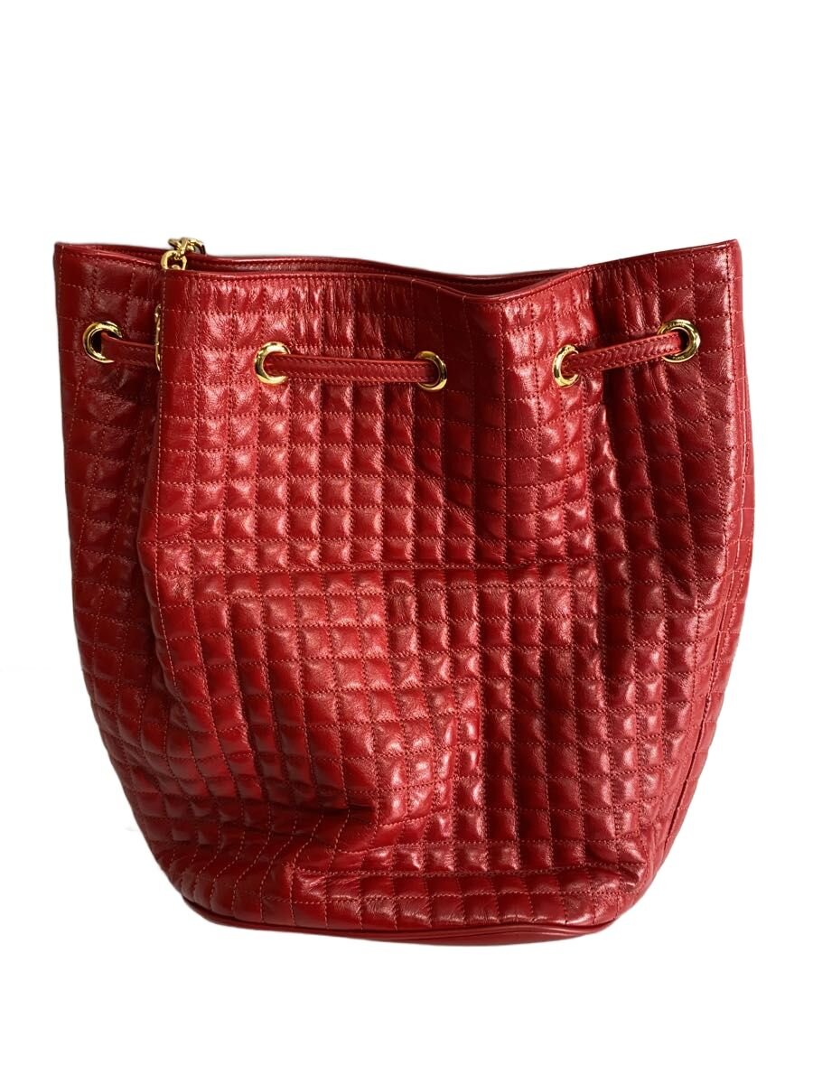 【中古】CELINE◆御徒面子/なめし革/RED/188373【御徒面子】