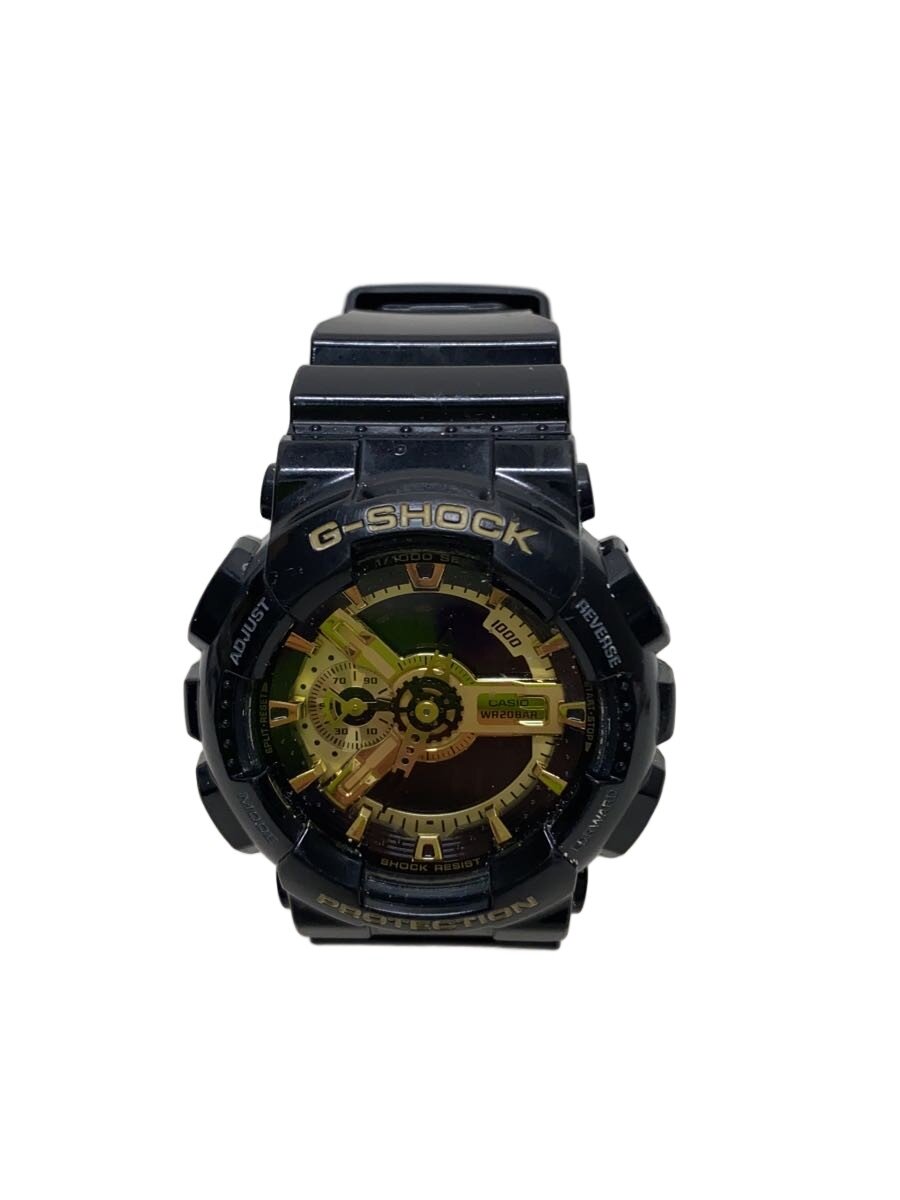 【中古】CASIO◆石英ウオッチ・G-SHOCK/デジアナ/天然ゴム/BLK/BLK【服飾雑貨他】
