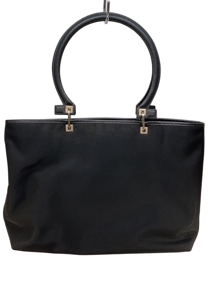 【中古】Salvatore Ferragamo◆トートバッグ/帆布/BLK/金-21-2425【御徒面子】