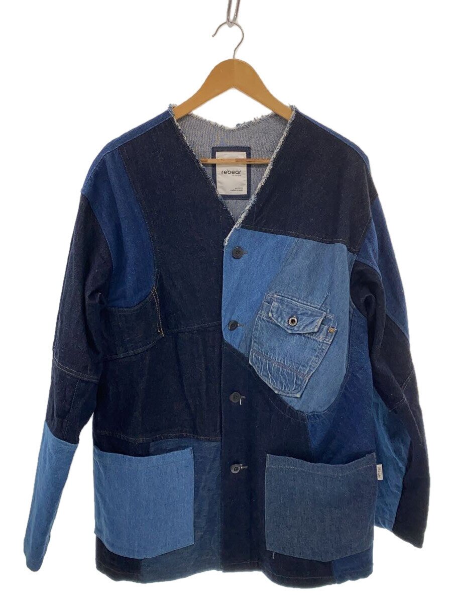 【中古】JOHN BULL◆ジャケット/M/コットン/BLU/RE251L08/パッチワークノーカラージャケット【メンズウェア】|2nd STREET 店