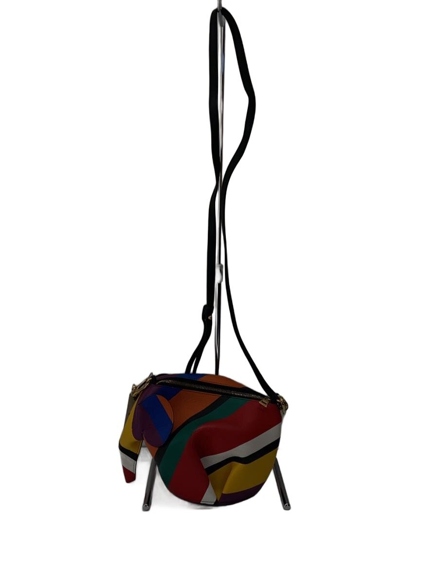 【中古】LOEWE◆エレファントショルダー/スレ・キズ・汚れた状態有/ショルダーバッグ/なめし革/マルチ色つや【御徒面子】