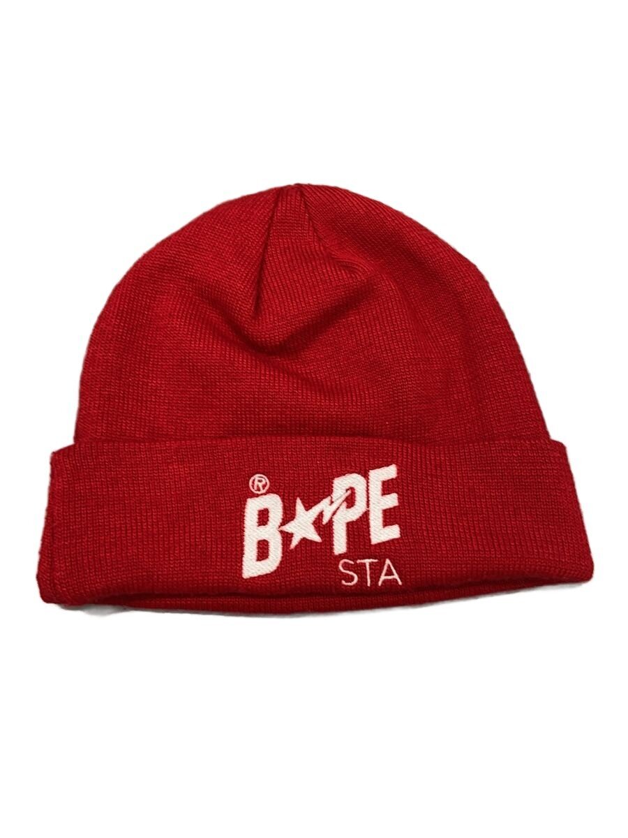 【中古】BAPE STA!◆ニットキャップ/--/ウール/RED/メンズ//【服飾雑貨他】|2nd STREET 店
