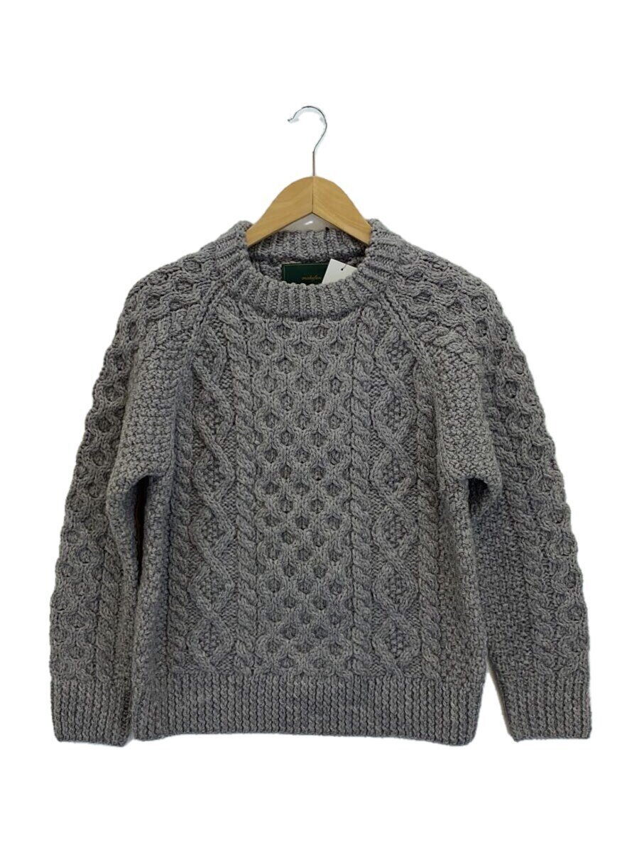 【中古】MakufurixBRAVERY/編み物/M/羊毛/GRY/無地/肘継ぎ切れ/maxfritz【メンズウェア】