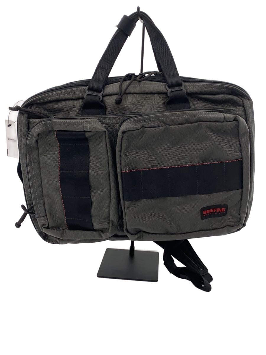 【中古】BRIEFING◆御徒面子/--/GRY/無地/BRF399219/肩肉欠品/汚れた状態/金具サビ有【御徒面子】