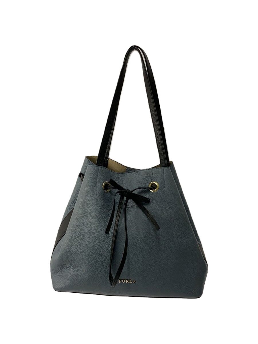 【中古】FURLA◆トートバッグ/合切袋御徒面子/GRY【御徒面子】