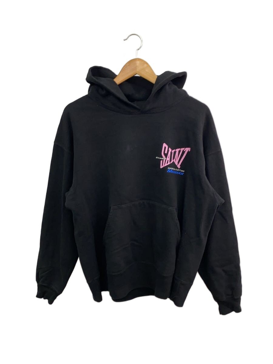 【中古】SAINT MICHAEL◆HOODIE RIBON SAINT BLACK/L/綿織物/BLK/刷り上げる/SM-HR8-0000-047【メンズウェア】