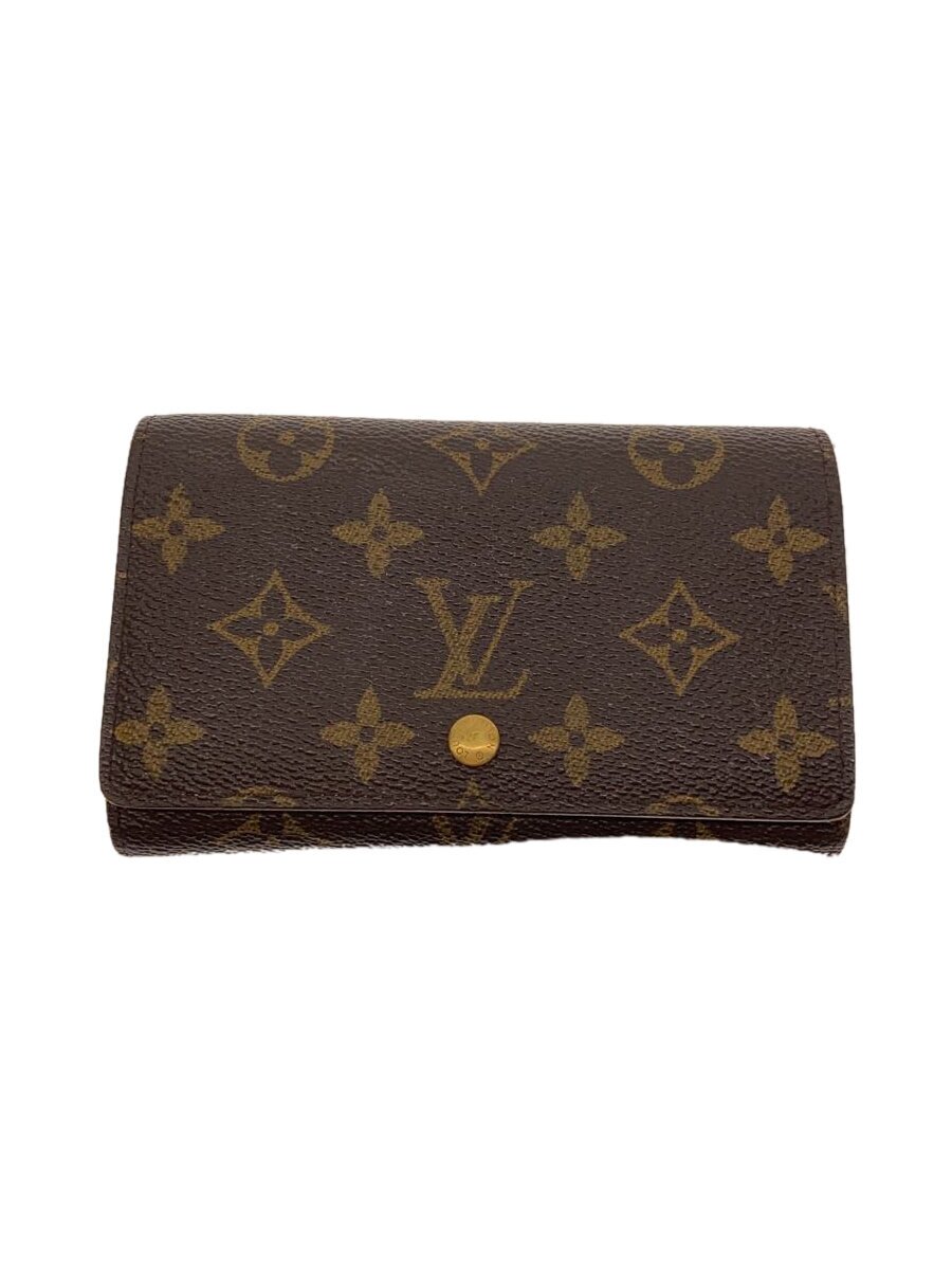 【中古】LOUIS VUITTON◆1)ポルト・モネ・ビエ・トレゾール_モノグラム・キャンバス_BRW/PVC/BRW/メンズ【服飾雑貨他】