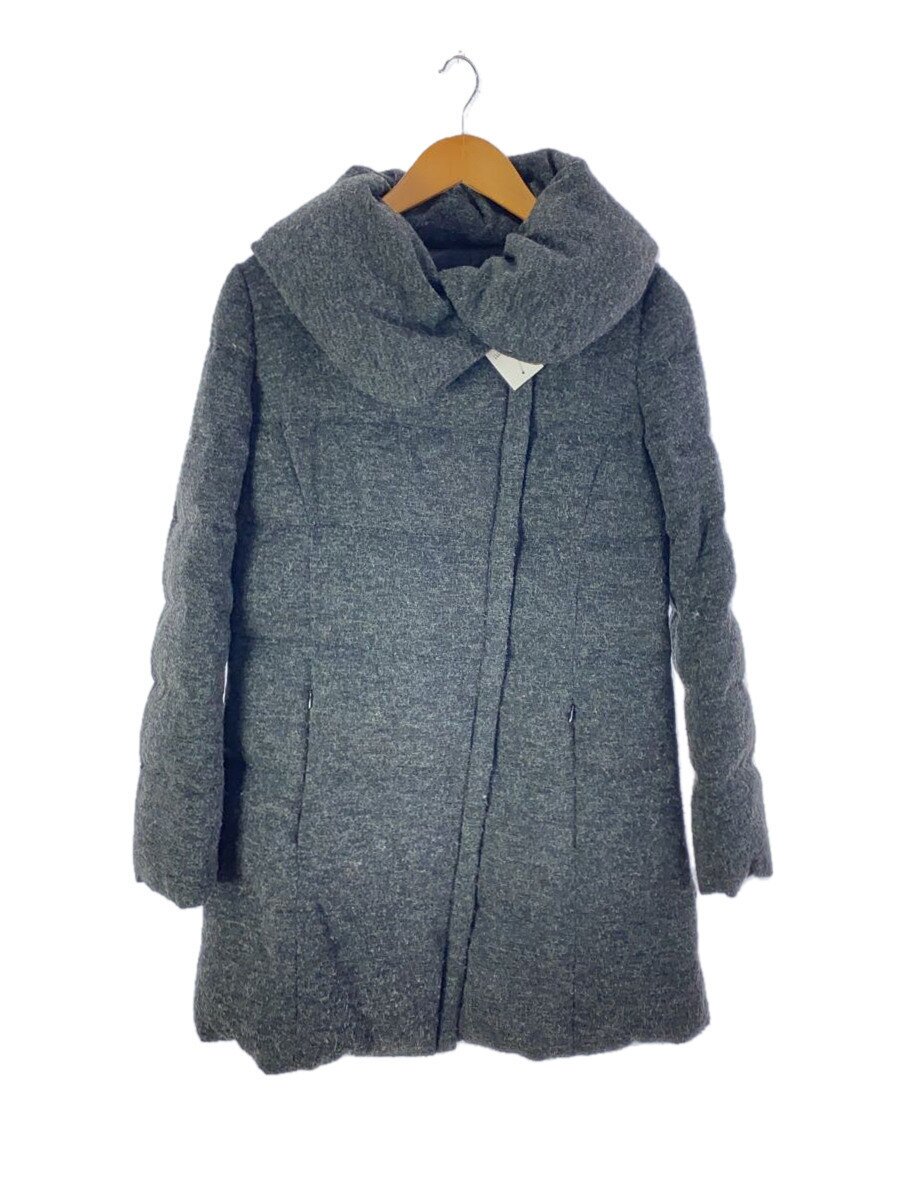 【中古】CLOCHE◆ロングダウンジャケット/2/アクリル繊維/GRY/無地/252-84505【レディース御召しもの】