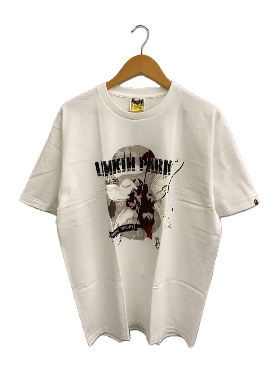 【中古】A BATHING APE◆LINKIN PARK/プルオーバー/2L/綿織物/WHT/首元・丈あたり近所当て嵌める感・ヨゴレ有//【メンズウェア】