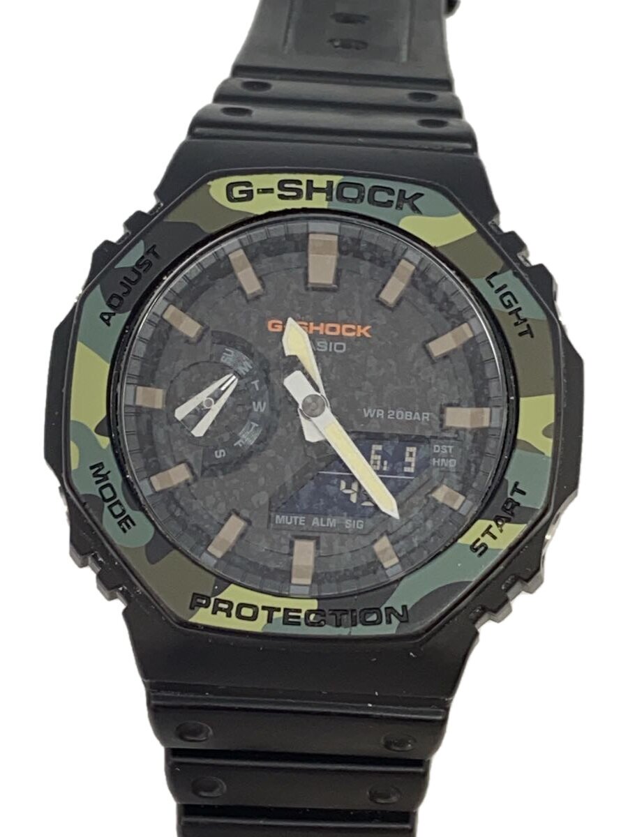 【中古】CASIO◆石英ウオッチ_G-SHOCK/デジアナ/天然ゴム/BLK/BLK【服飾雑貨他】