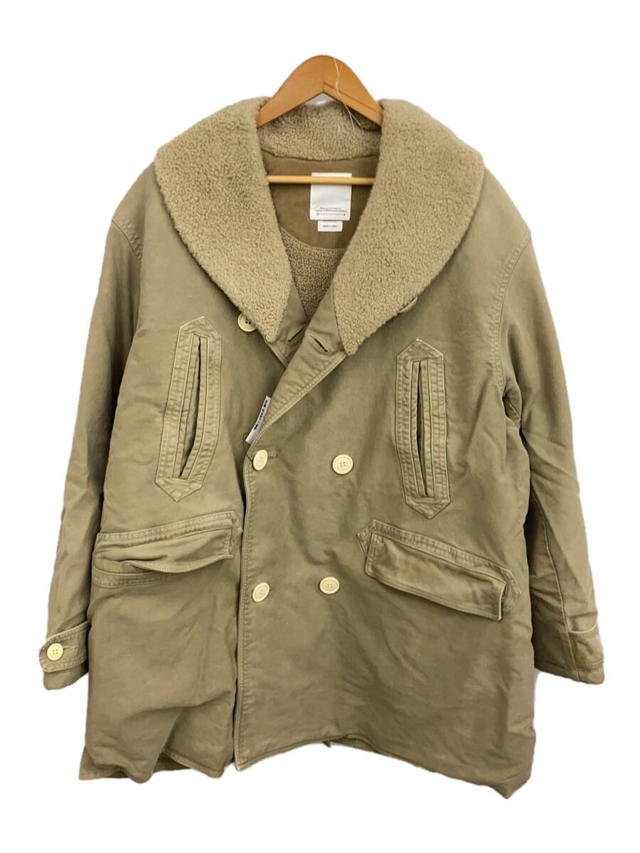 【中古】visvim◆23AW/FURLONG P.COAT/受注会制限事項ピーコート/2/綿織物/BEG/無地/0123205【メンズウェア】