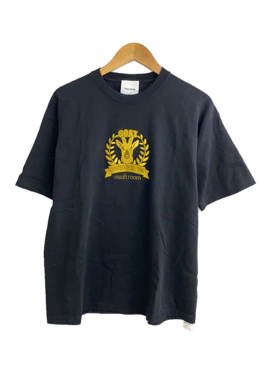 【中古】vaultroom◆プルオーバー/M/綿織物/黒いこと/GOAT TEE/刺しゅう青写真【メンズウェア】