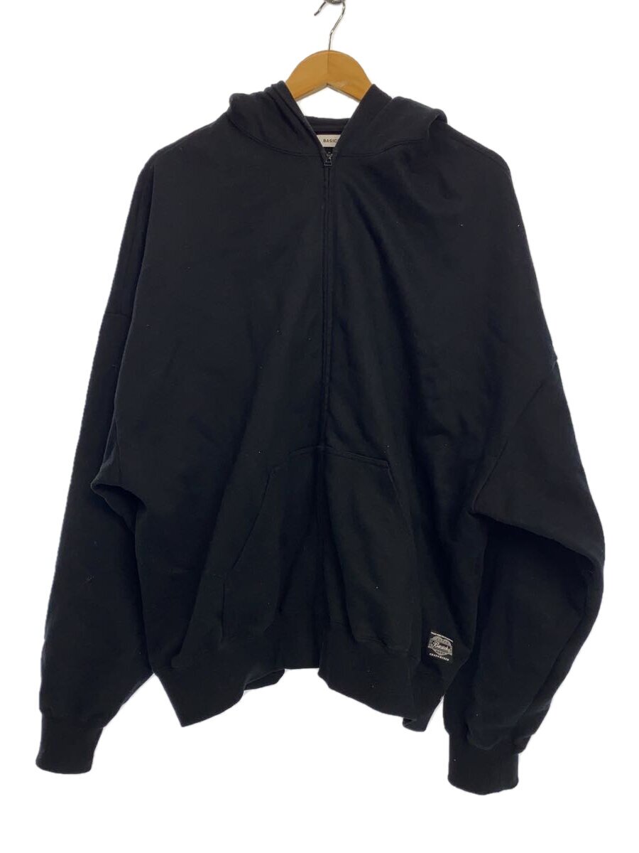 【中古】BASICKS◆ジップパーカー/S/綿織物/BLK/無地/S2.5-0401/ベアー フーディー/BEAR HOODIE【レディース御召しもの】