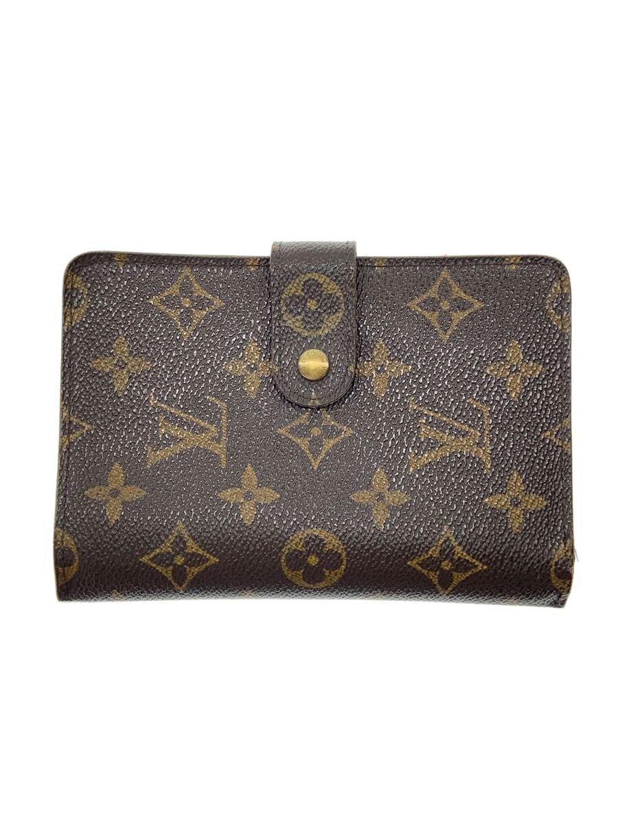 【中古】LOUIS VUITTON◆ポルト・パピエ・ジップ_モノグラム・帆布/PVC/BRW/総柄/レディース【服飾雑貨他】
