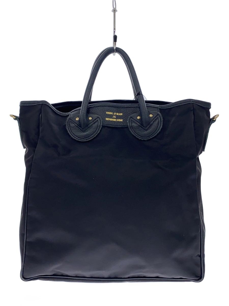 【中古】YOUNG \u0026 OLSEN◆トートバッグ/ナイロン/BLK【御徒面子】