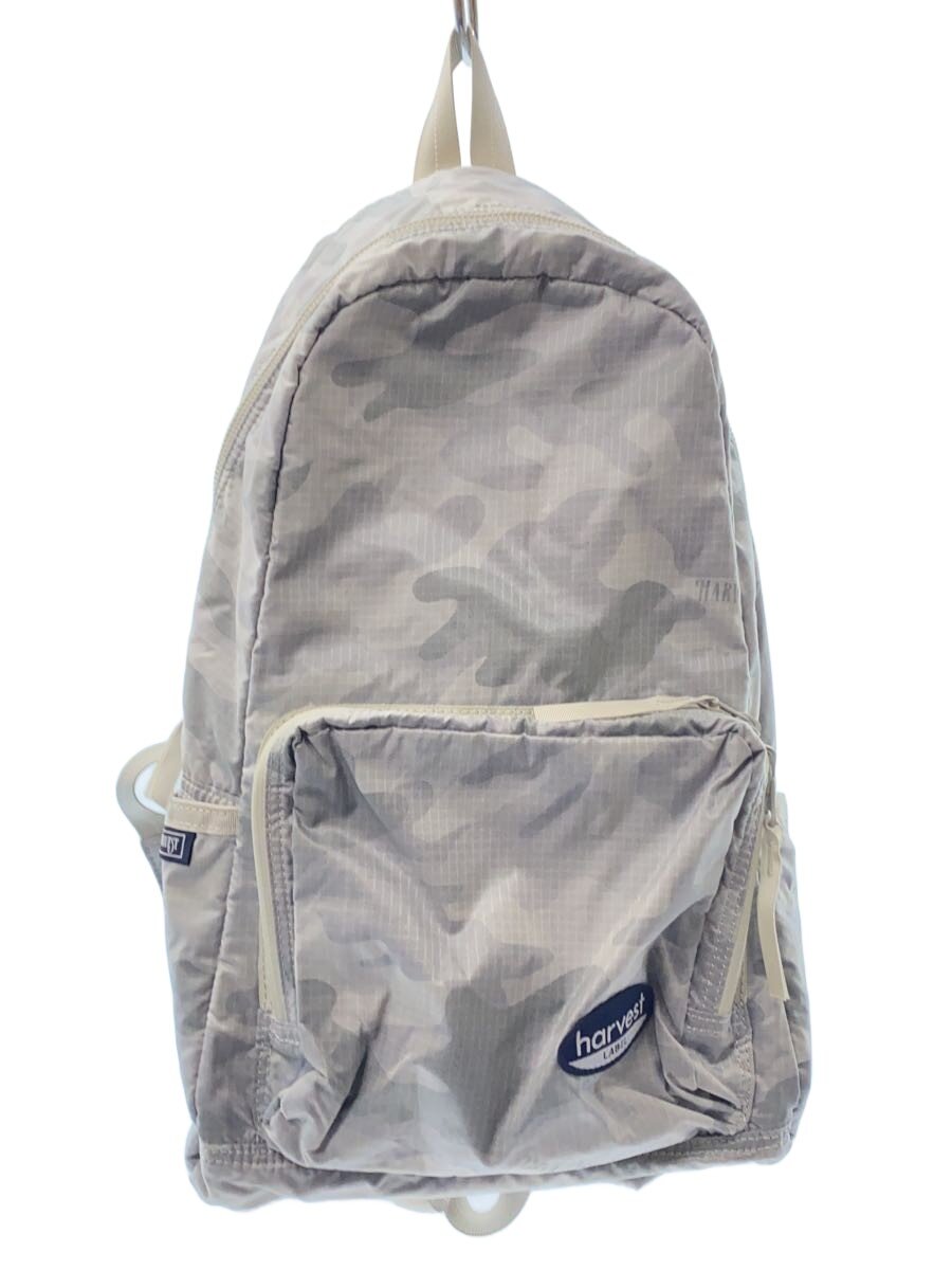 【中古】HARVEST LABEL◆背嚢/ナイロン/GRY/間鴨フラ【御徒面子】