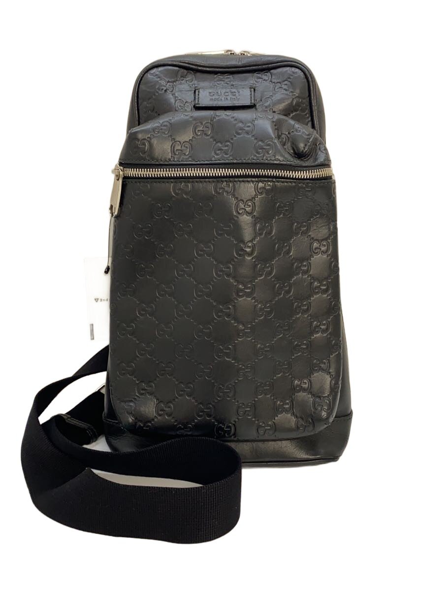 【中古】GUCCI◆GUCCI グッチ 上半身御徒面子_グッチシマ/なめし革/NVY【御徒面子】