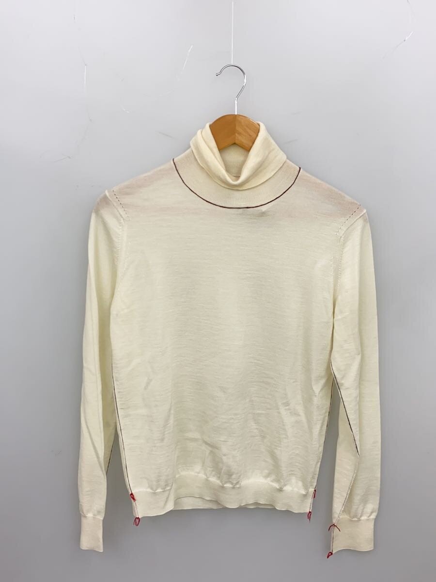 【中古】Maison Margiela◆23-24AW/ワークインプログレス/KNITWEAR /編み物・スウェーター(薄っぺら)/S/羊毛/WHT【メンズウェア】