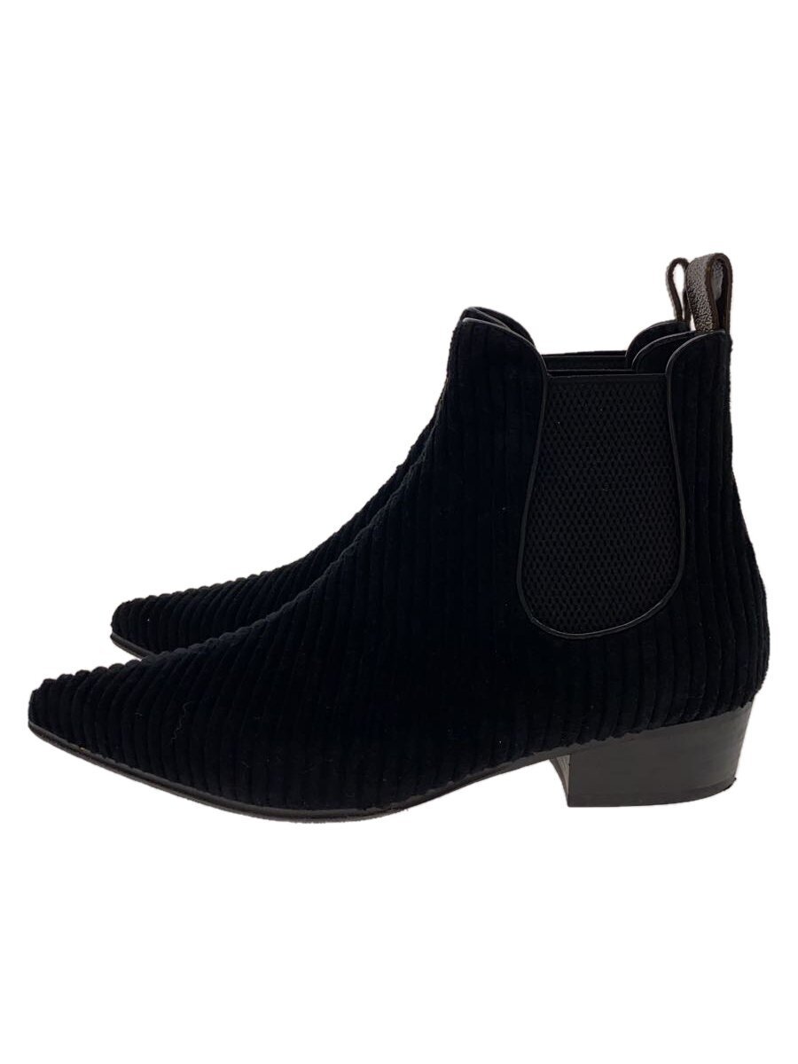【中古】LOUIS VUITTON◆MONOGRAM VELVET CHELSEA BOOTS/サイドゴアブーツ/37/黒いこと/MA0145【シューズ】