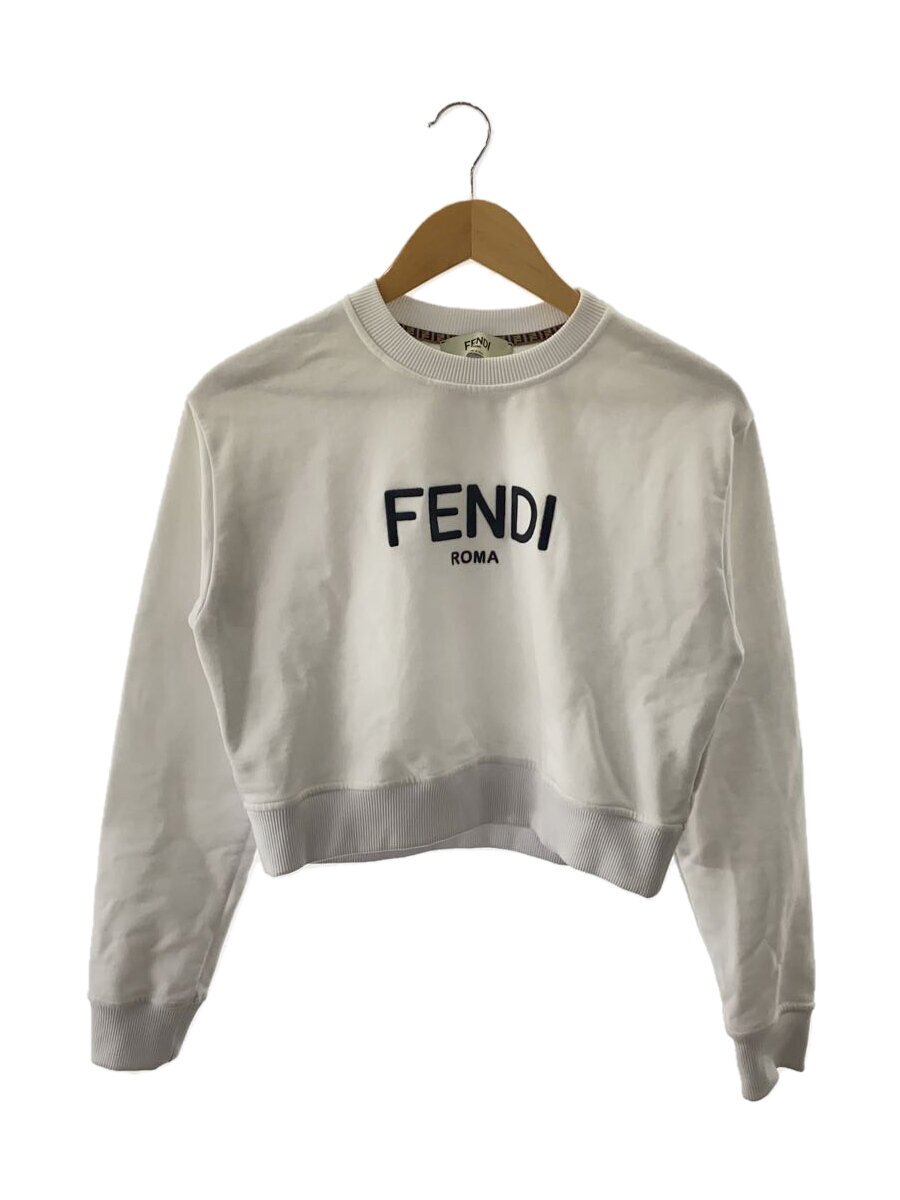 【中古】FENDI◆22FW/クロップド丈スウェット/XS/コットン/WHT/FS7427 ALCB//【レディースウェア】|2nd STREET 店
