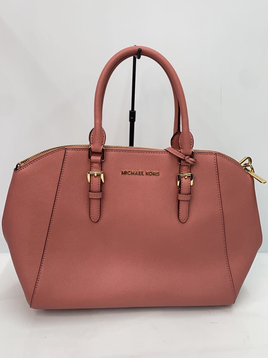 【中古】MICHAEL KORS◆トートバッグ/なめし革/PNK/35H5GC6S3L【御徒面子】
