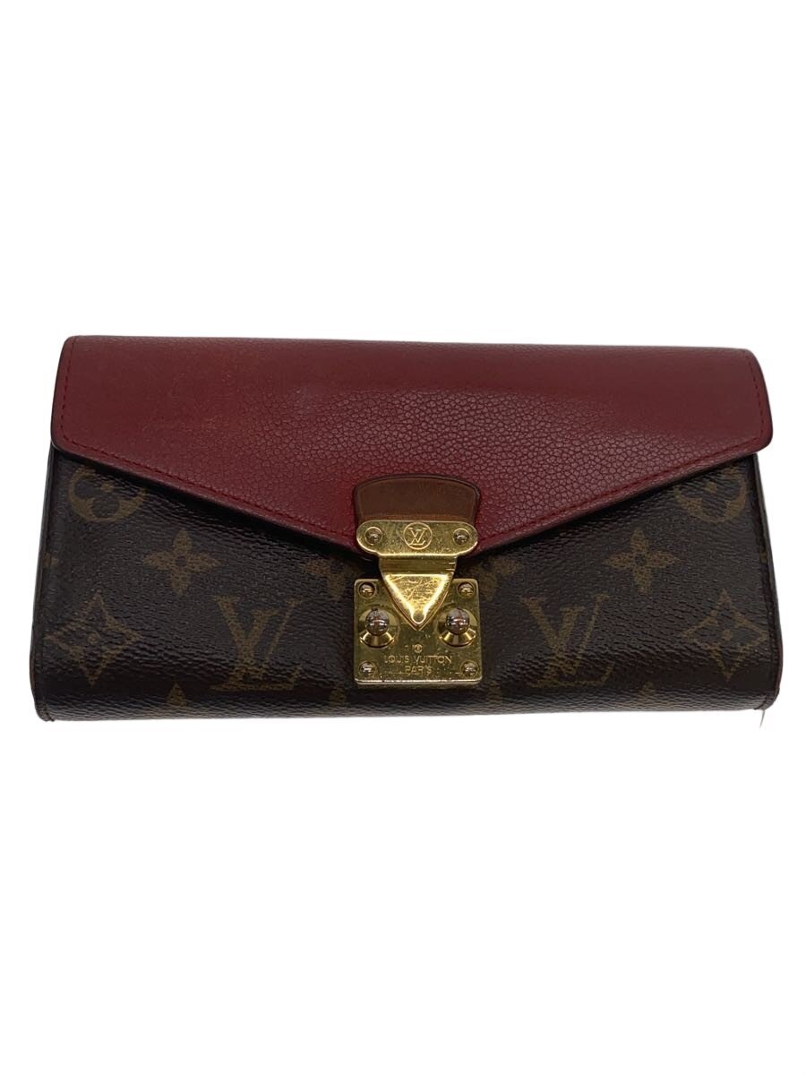 【中古】LOUIS VUITTON◆ポルト・フォイユ・パラス_トリヨン_モノグラム・帆布/PVC/BRW/レディース//【服飾雑貨他】