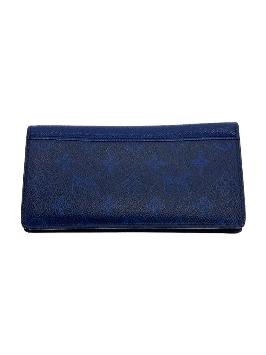【中古】LOUIS VUITTON◆ポルト・フォイユ・ブラザ_タイガラマ_BLU/PVC/BLU/メンズ【服飾雑貨他】