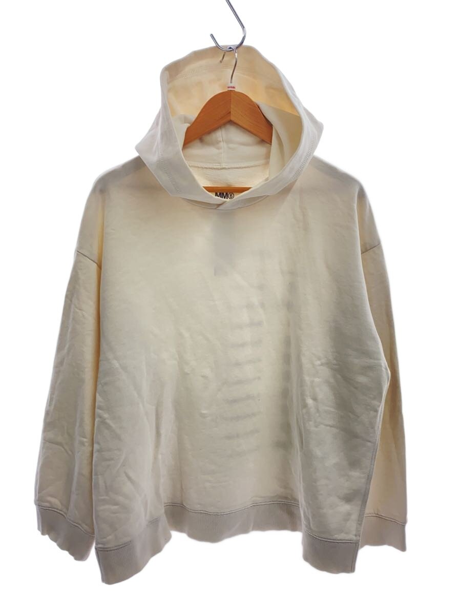 【中古】MM6◆サイドスリットロゴバックフーディー/S/綿織物/WHT/無地/S52GU0065【レディース御召しもの】
