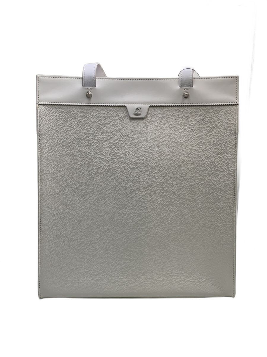 【中古】Christian Louboutin◆Ruistote/トートバッグ/なめし革/WHT/1225141【御徒面子】