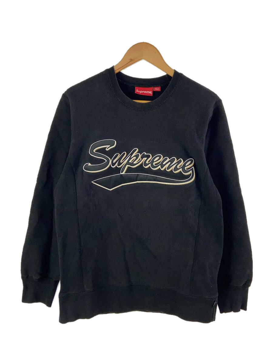 【中古】Supreme◆16AW/Brush Script Crewneck/流汗/M/綿織物/BLK//【メンズウェア】