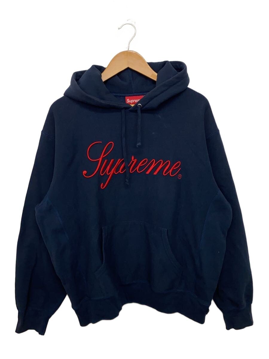 【中古】Supreme◆24AW/Embroidered Script Hooded Sweatshirt/パーカー/M/綿織物/NVY//【メンズウェア】