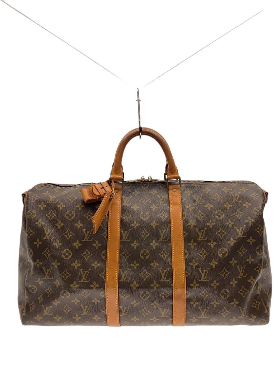 【中古】LOUIS VUITTON◆キーポル・バンドリエール50_モノグラム・帆布/PVC/BRW【御徒面子】
