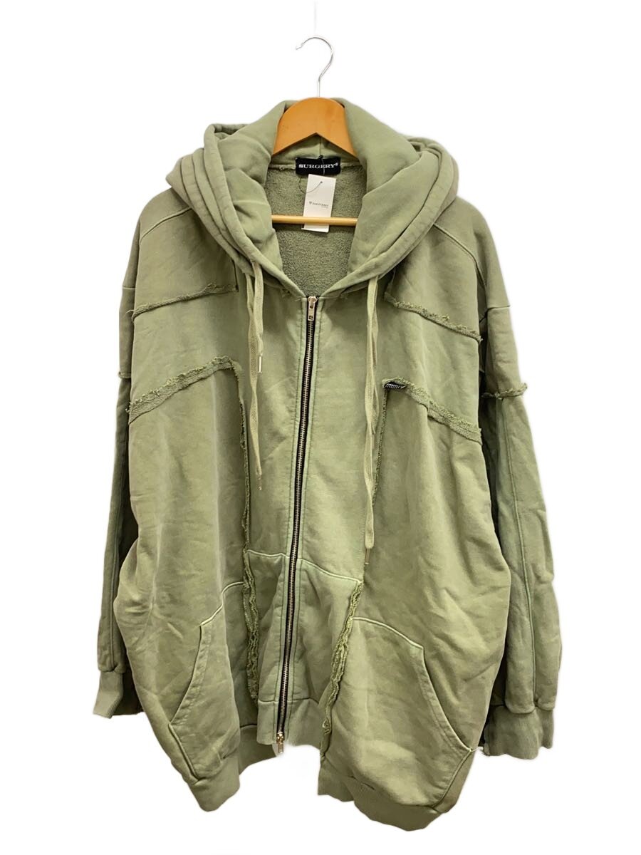 【中古】SURGERY◆surgery remake over pigment hood jacket/パーカー/綿織物/緑であること【メンズウェア】