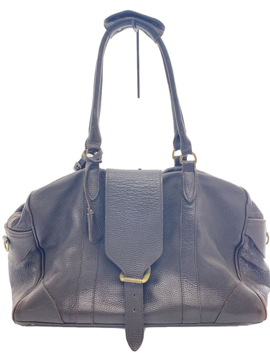 【中古】J\u0026M DAVIDSON◆ボストンバッグ/なめし革/BRW/無地【御徒面子】