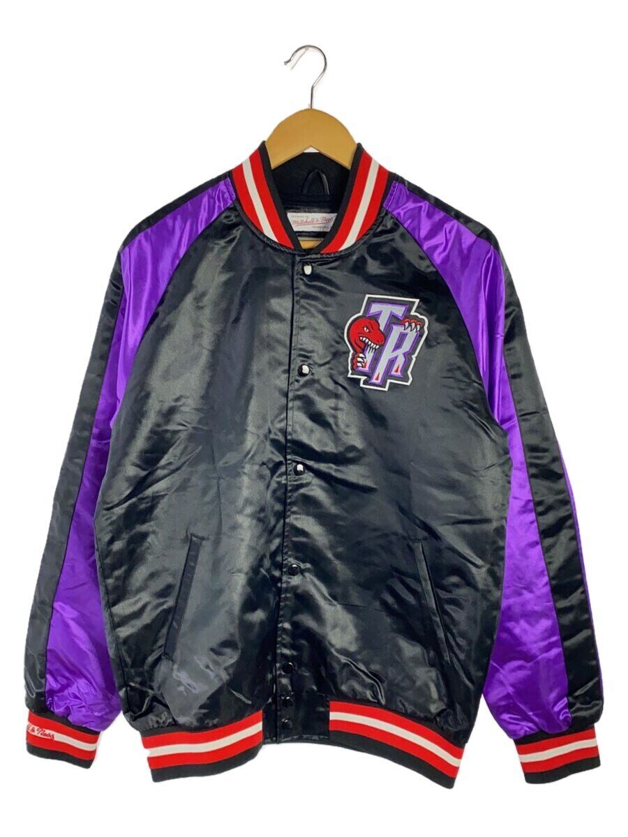 【中古】mitchell&ness◆20年モデル トロントラプターズ ラグランサテン フルスナップジャケット/M/ブラック/パープル【メンズウェア】｜2ｎｄ STREET 店 8,279円