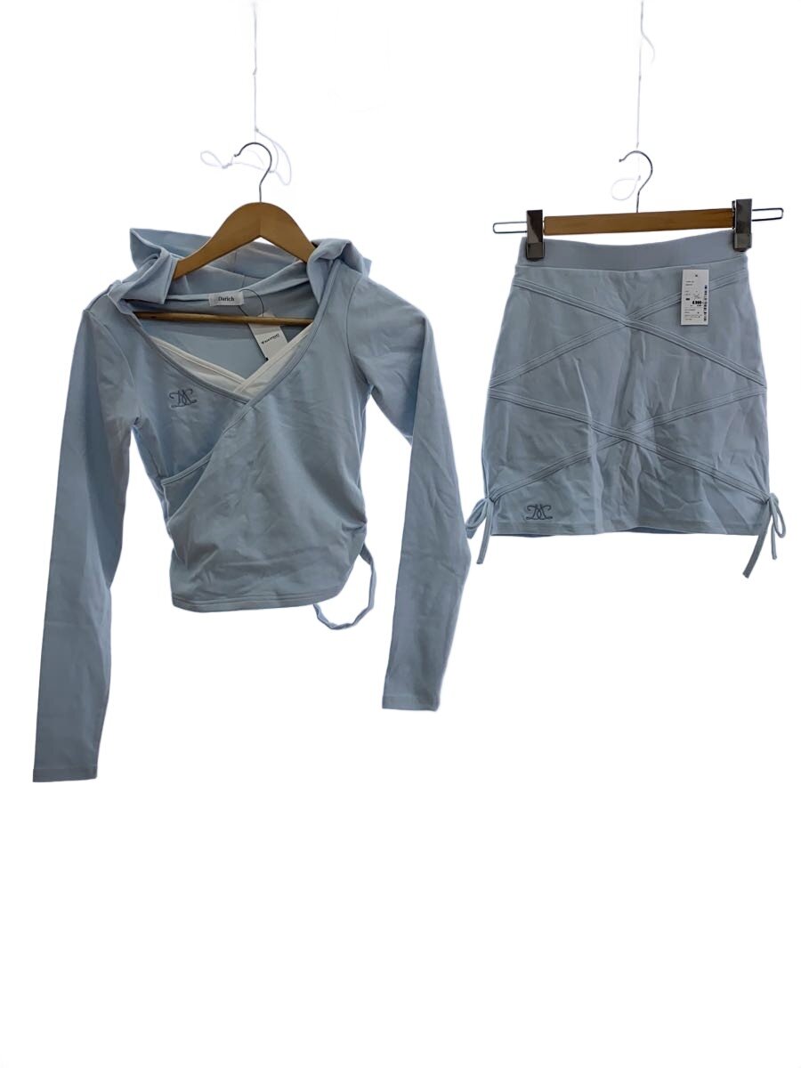 【中古】Darich◆25SS/カシュクルーギャザーセットアップ/L/綿織物/BLU/無地/112514054//【レディース御召しもの】